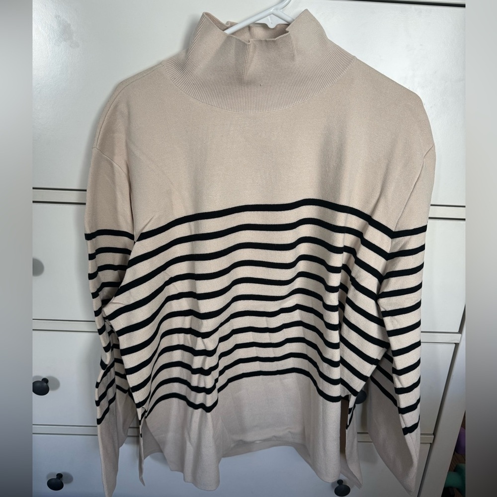 H&M Oversized Striped Tunic Sweater size L